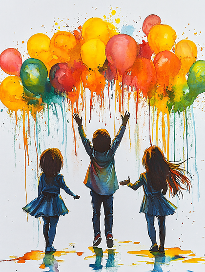 Children With Balloons
