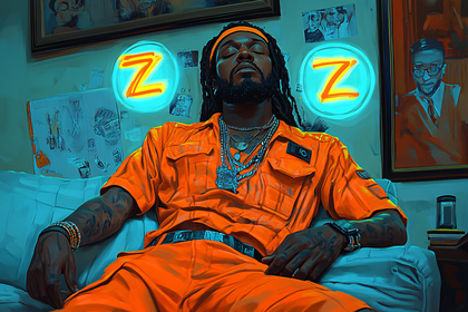 Chilling Out in Orange Jumpsuit