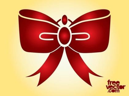 Christmas Bow Free Vector