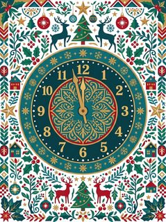 christmas clock illustration