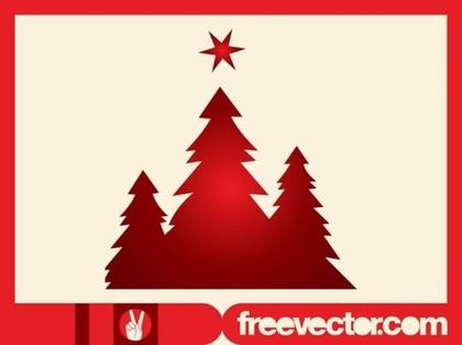 Christmas Trees Silhouettes Clip Art Free Vector