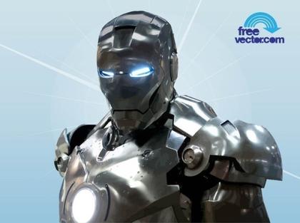 Chromed Iron Man Torso Free Vector