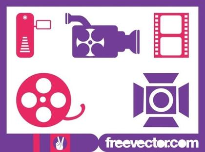 Cinema and Video Icons Free Vector