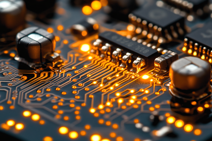 Circuit Board Components Close-Up