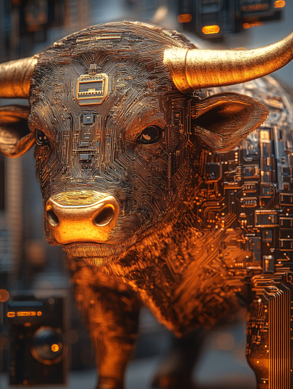 Circuit Bull Sculpture