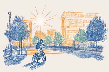 City Cyclist Sketch