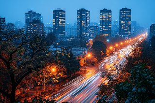 City Lights and Urban Traffic