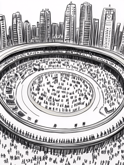 City Stadium Crowd Sketch