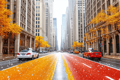 City Street in Autumn