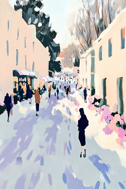 City Street Scene With People