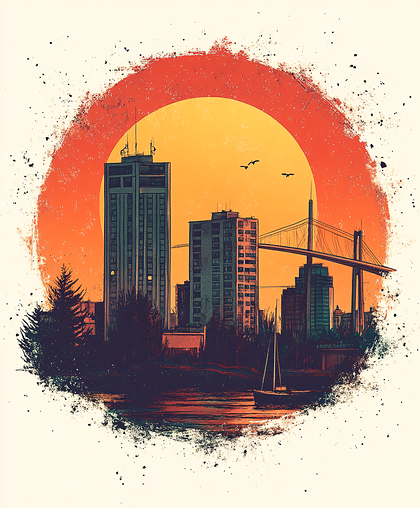Cityscape At Sunset