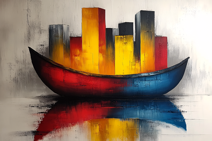 Cityscape Boat Reflection