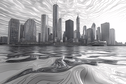 Cityscape Line Art