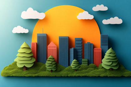 Cityscape Papercraft Style