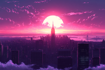 Cityscape Sunset Glow