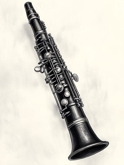 Clarinet Digital Art Sketch