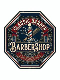 vintage barber emblem
