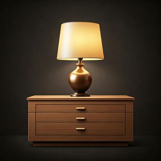 lamp on nightstand