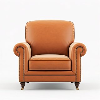brown leather armchair