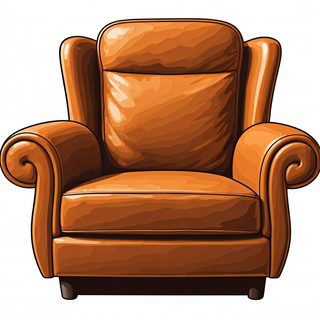 brown leather armchair