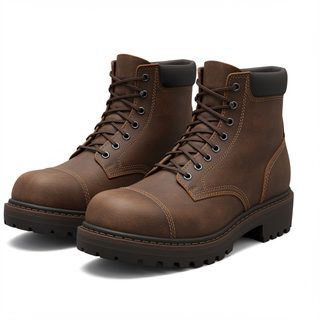 brown work boots