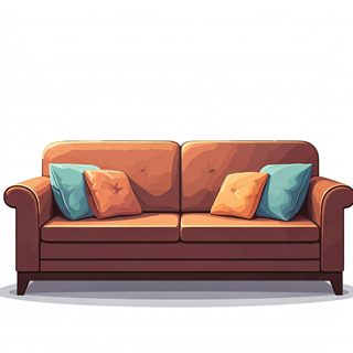 brown sofa illustration