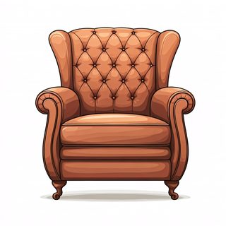 brown leather armchair