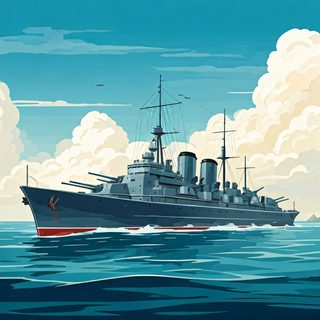 warship at sea