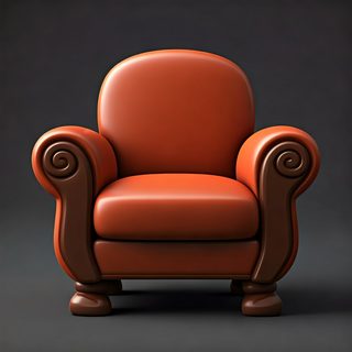 orange leather armchair