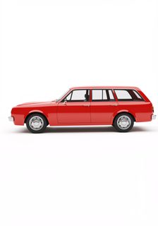 red station wagon