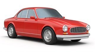 red vintage sedan