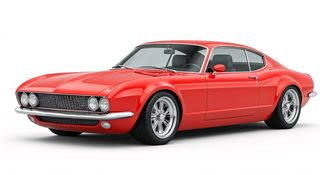 red vintage car