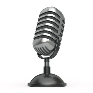 vintage silver microphone