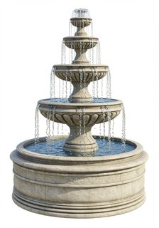 three-tiered stone fountain