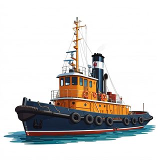 classic tugboat illustration