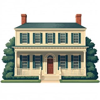 colonial house illustration