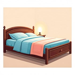 wooden bed illustration