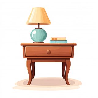 wooden nightstand illustration