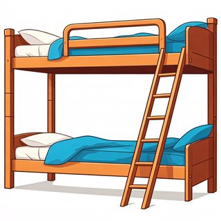 wooden bunk bed