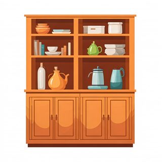 wooden kitchen hutch