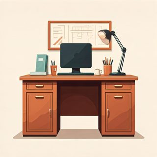 wooden office desk