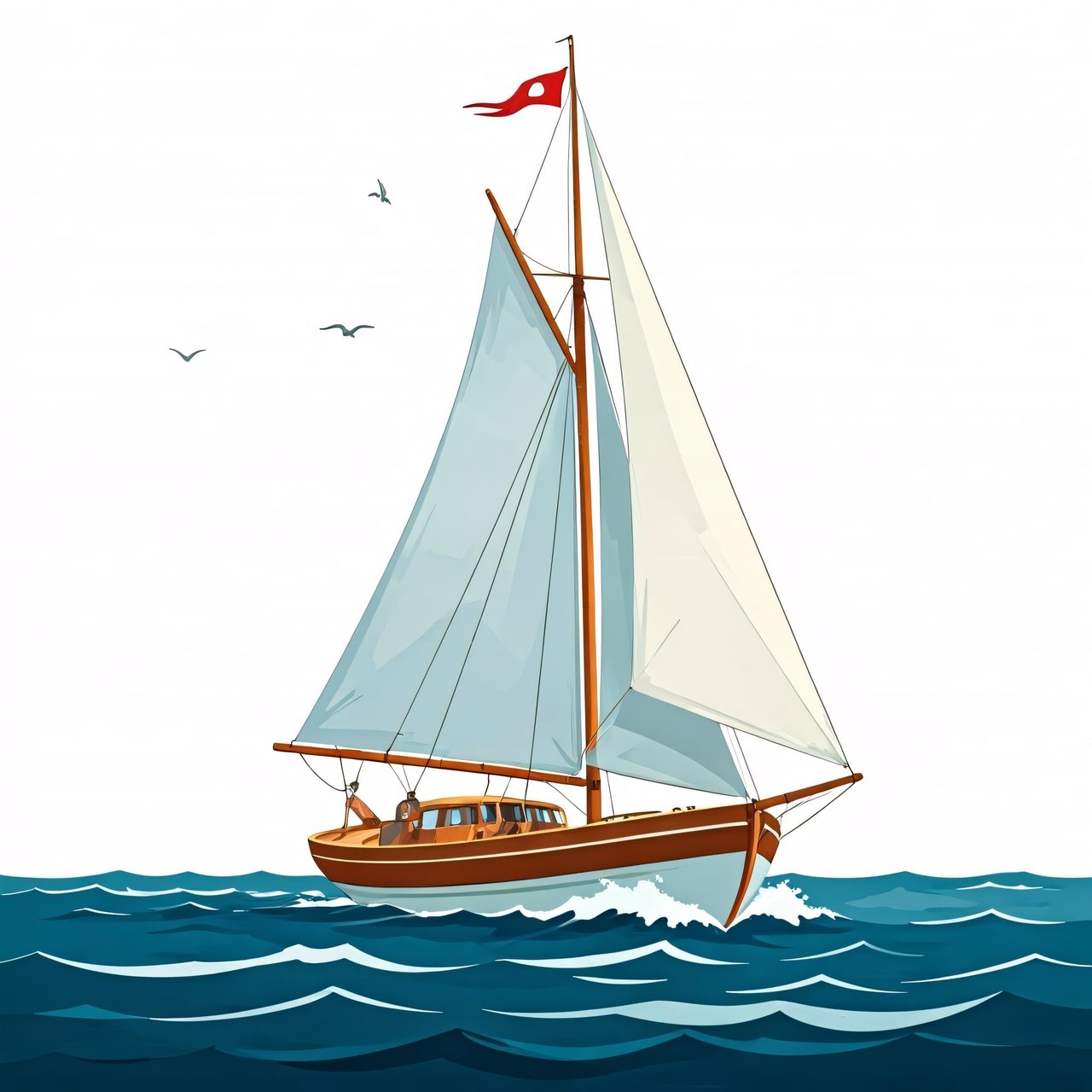classic wooden sailboat