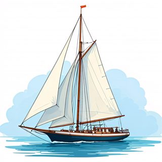 vintage sailboat illustration