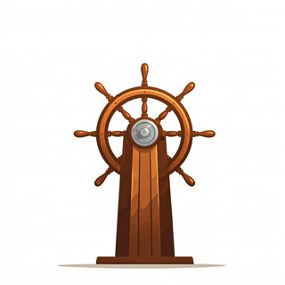 wooden ship wheel