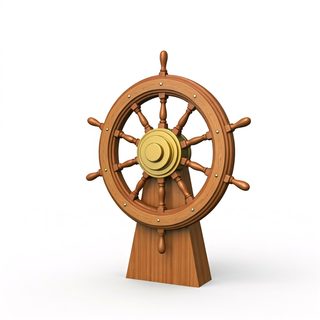 wooden ship wheel