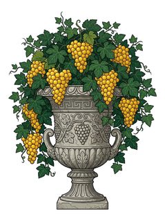 grape urn illustration