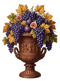 urn with fruit