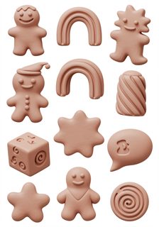 clay gingerbread set