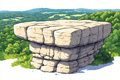 Cliff Overlook with Green Landscape