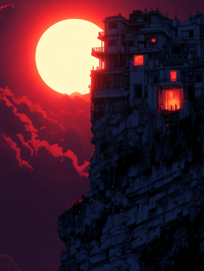 Cliffside City at Sunset